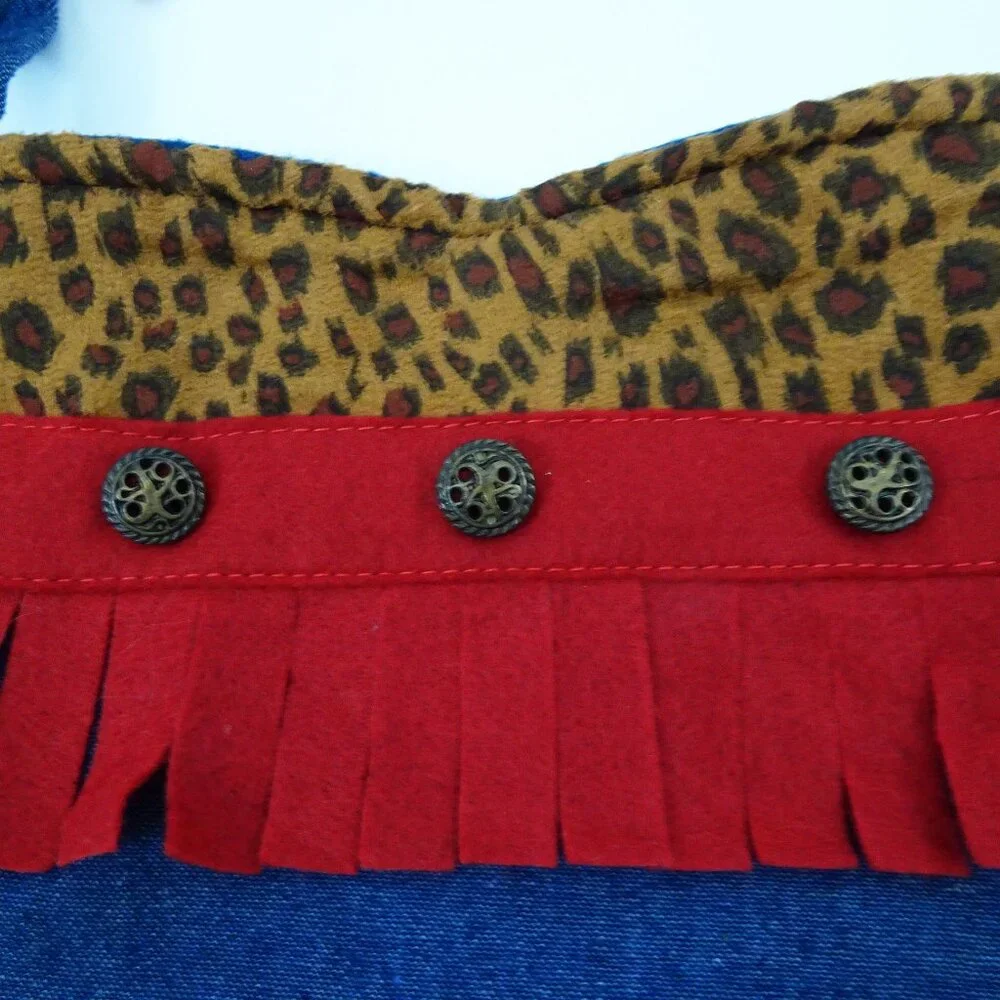 16" Handmade Denim Cowgirl Christmas Stocking Cowboy Boot Country Western CUTE! - Picture 4 of 7